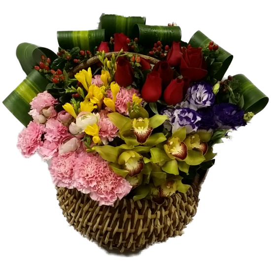 Timeless Devotion Mixed Flower Basket