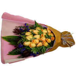 18pcs Orange Color Roses Bouquet